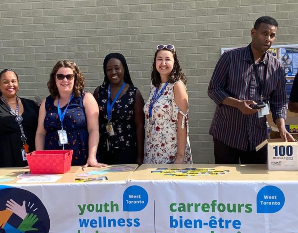 Yorktown Family Services staff tabling at the Annual Jane Street Hub BBQ 2023; group photo