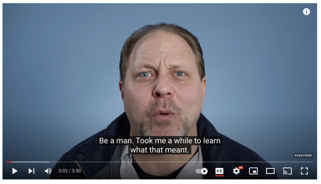 Be A Man Video - tackling stereotypes of what it means to be a man