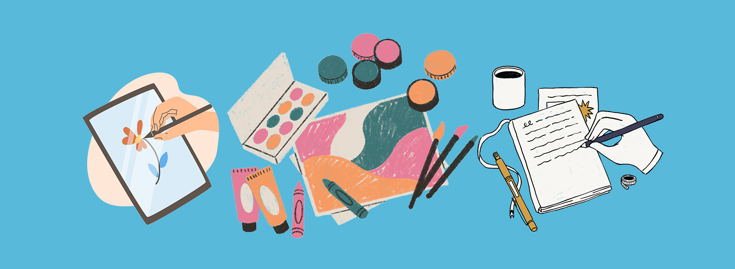Illustration of art supplies